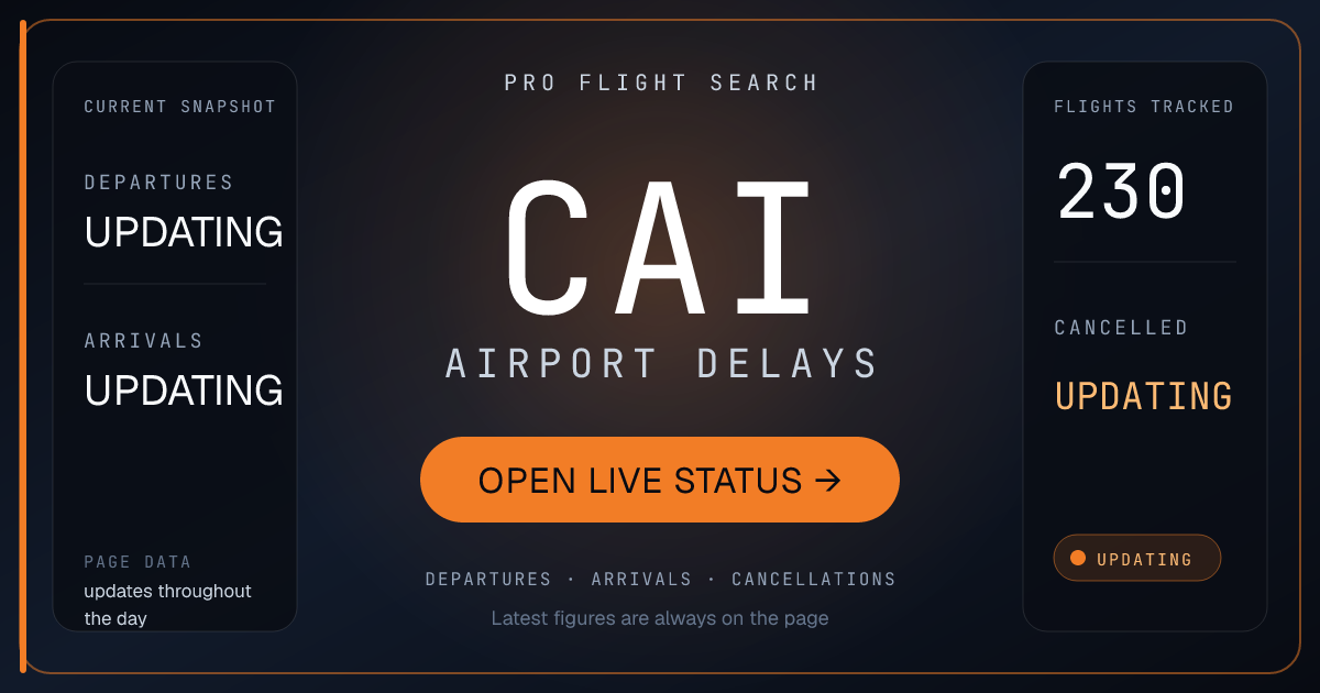 CAI Airport Delays Today: Cairo Watch