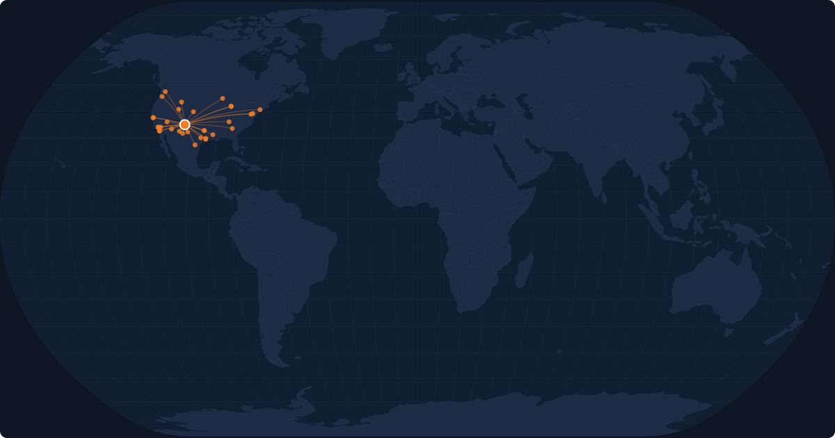 Nonstop route network at Albuquerque (ABQ)