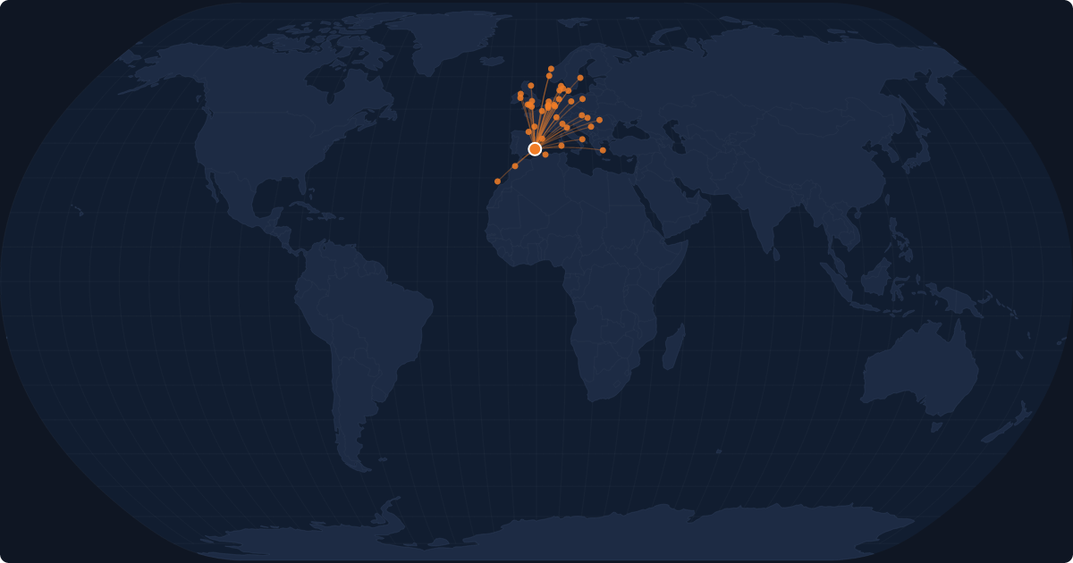 Nonstop route network at Alicante (ALC)