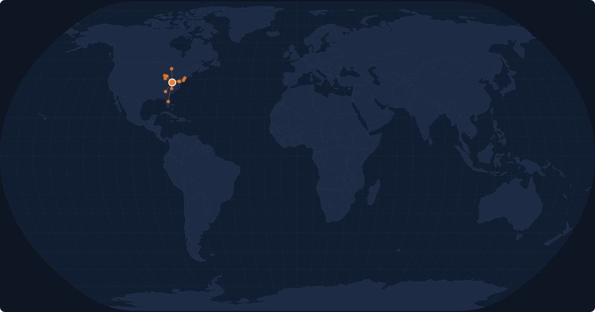 Nonstop route network at Charleston (CRW)