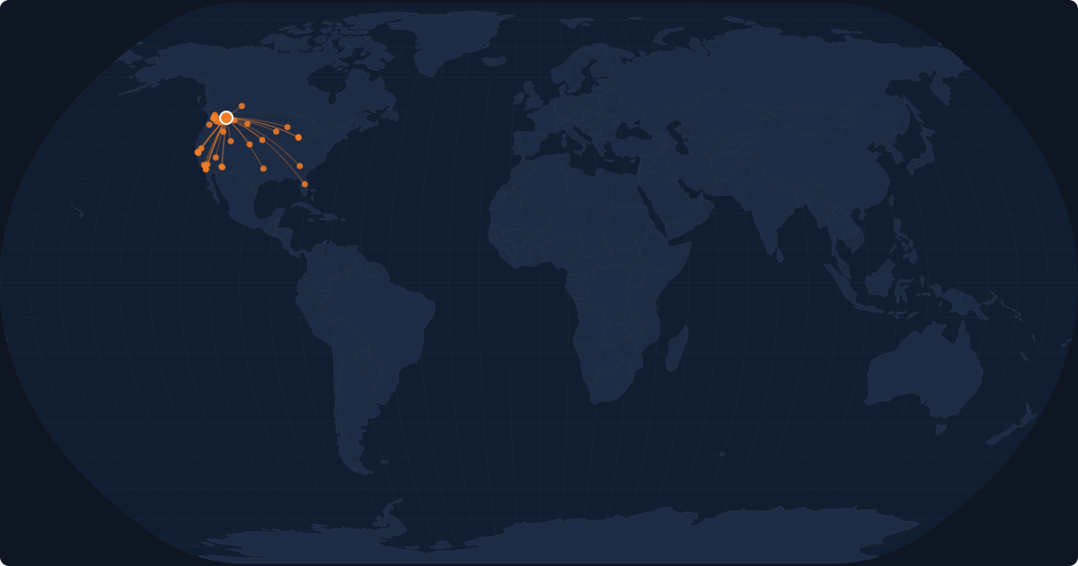 Nonstop route network at Spokane (GEG)