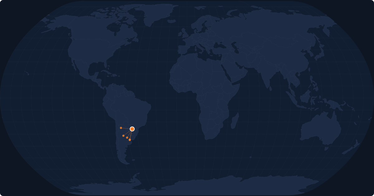 Nonstop route network at Puerto Iguazu (IGR)