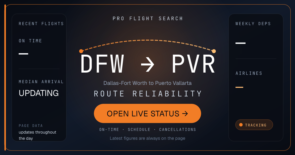 Nonstop Flights from Dallas-Fort Worth (DFW) to Puerto Vallarta (PVR)