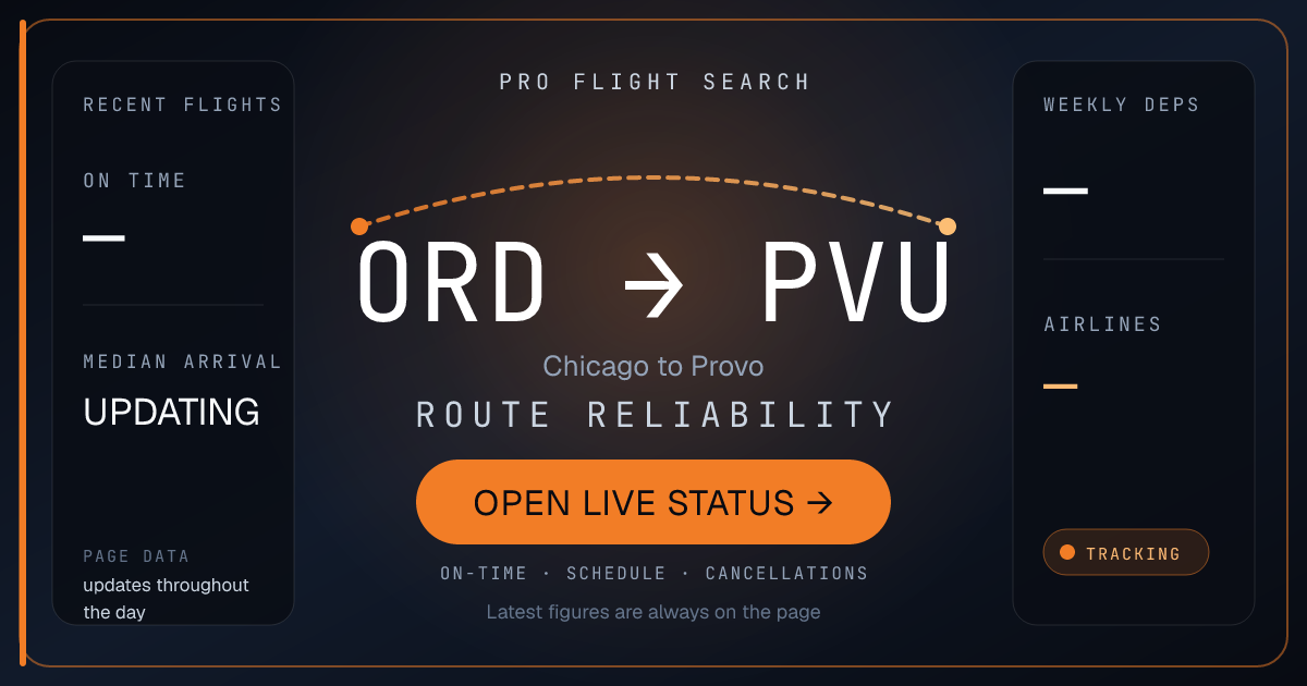 Nonstop Flights from Chicago (ORD) to Provo (PVU)