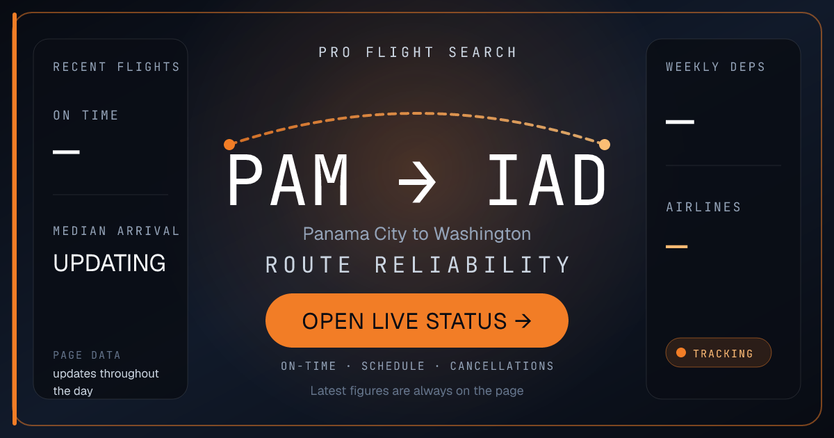 Nonstop Flights from Panama City (PAM) to Washington (IAD)